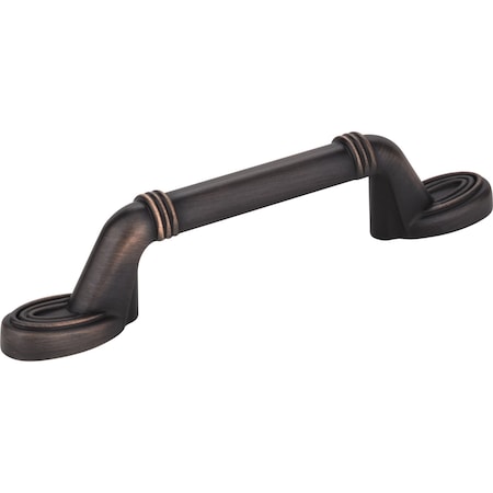 Elements 3" Center-to-Center Brushed Oil Rubbed Bronze Ringed Detail Vienna Cabinet Pull 110-3DBAC